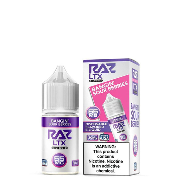 Pod Juice X Raz LTX Banguin Sour Berries Tobacco Free Nicotine 30ml Salt E-Juice