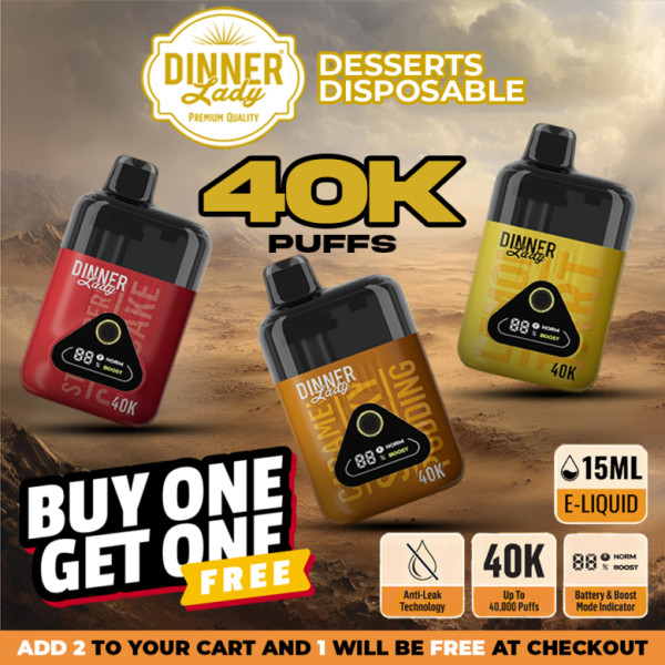 Dinner Lady Desserts Disposable (40000 Puffs) - Buy 1 Get 1 Free