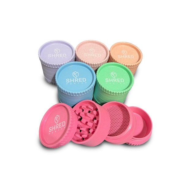 Shred Master Hemp Grinder 4PC Pastel (16COUNT)