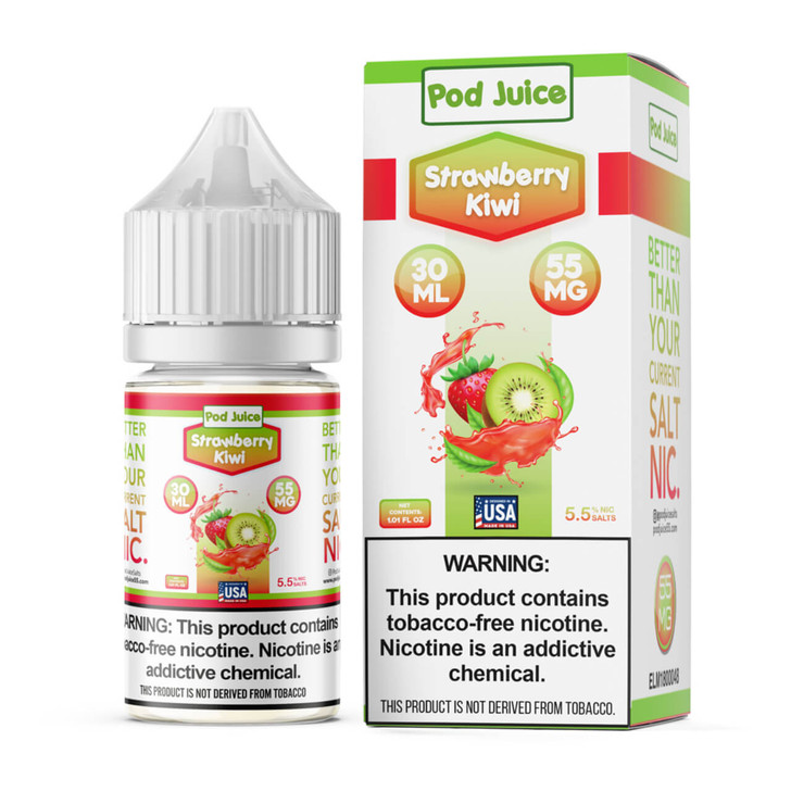 Pod Juice Salt Strawberry Kiwi Tobacco Free Nicotine E-Juice 30ml