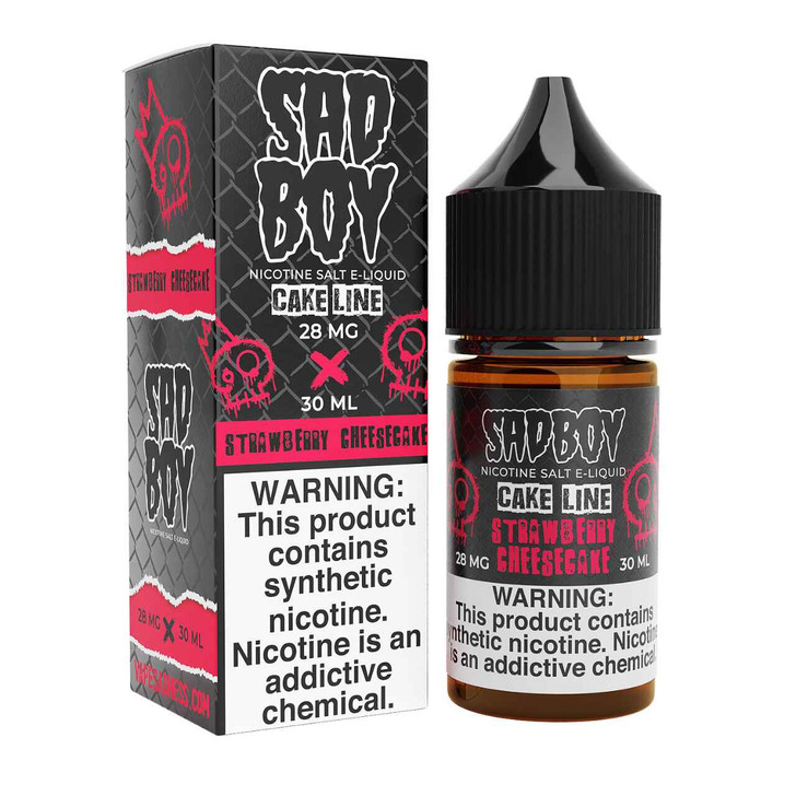 SadBoy CakeLine Strawberry Cheesecake Synthetic Nicotine 30ml Salt E-Juice