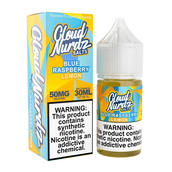 Cloud Nurdz Salts Blue Raspberry Lemon Synthetic Nicotine 30ml E-Juice 50mg