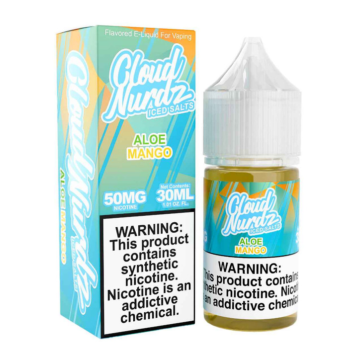 Cloud Nurdz Salts Iced Aloe Mango Synthetic Nicotine 30ml E-Juice 50mg