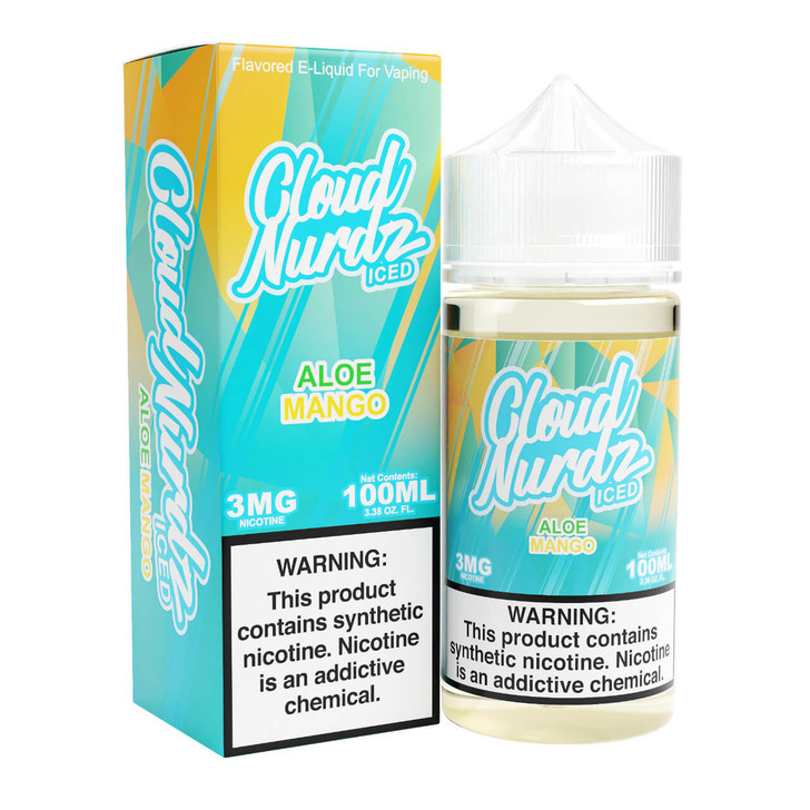 Cloud Nurdz Iced Aloe Mango Synthetic Nicotine 100ml E-Juice