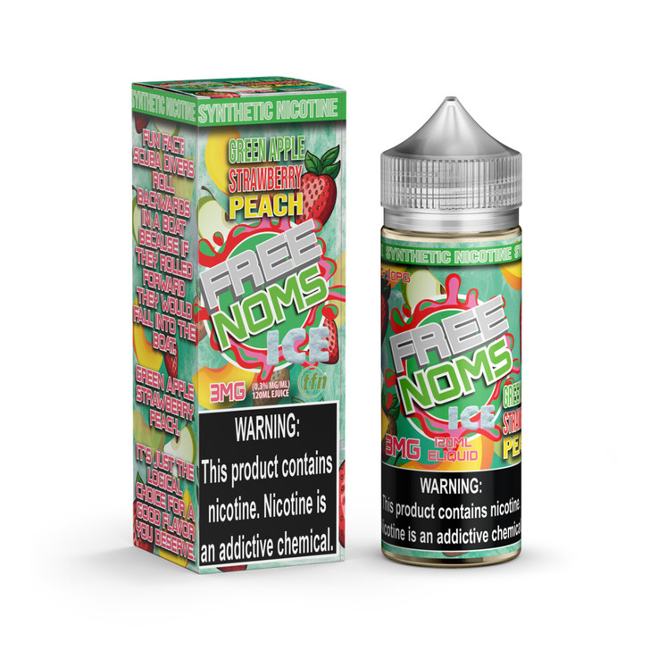 Free Noms Green Apple Strawberry Peach Ice 120ml TFN E-Juice