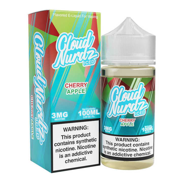 Cloud Nurdz Iced Cherry Apple Synthetic Nicotine 100ml E-Juice