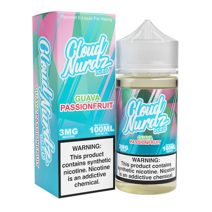 Cloud Nurdz Iced Guava Passion Synthetic Nicotine 100ml E-Juice