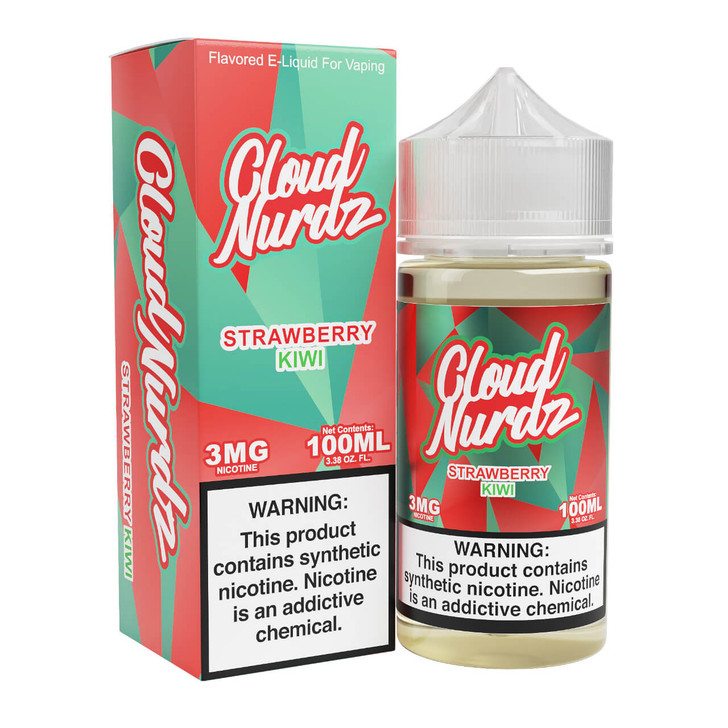 Cloud Nurdz Strawberry Kiwi Synthetic Nicotine 100ml E-Juice