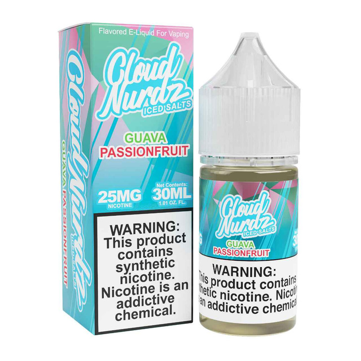 Cloud Nurdz Salts Iced Guava Passion Synthetic Nicotine 30ml E-Juice 25mg