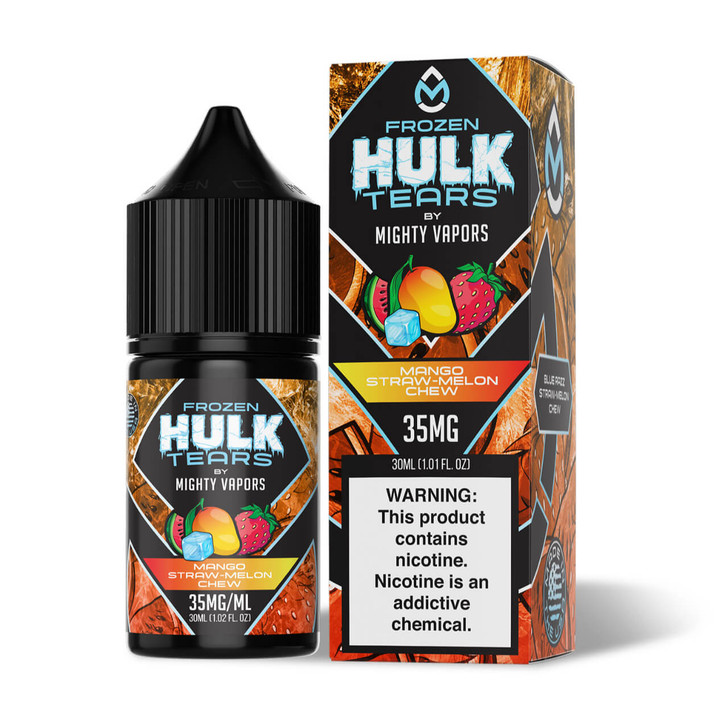 Mighty Vapors x Hulk Tears Salts Frozen Mango Straw Melon Chew 30ml E-Juice