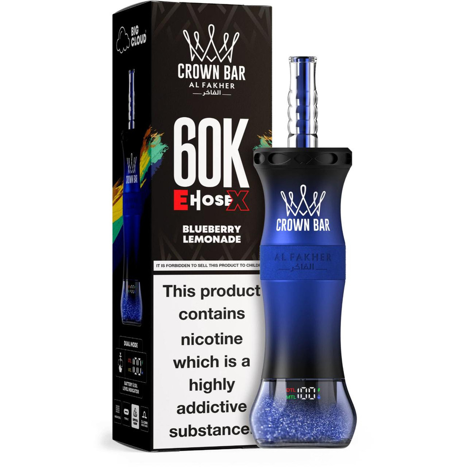 Al Fakher Crown Bar E Hose X 60K Puff Disposable Blueberry lemonade