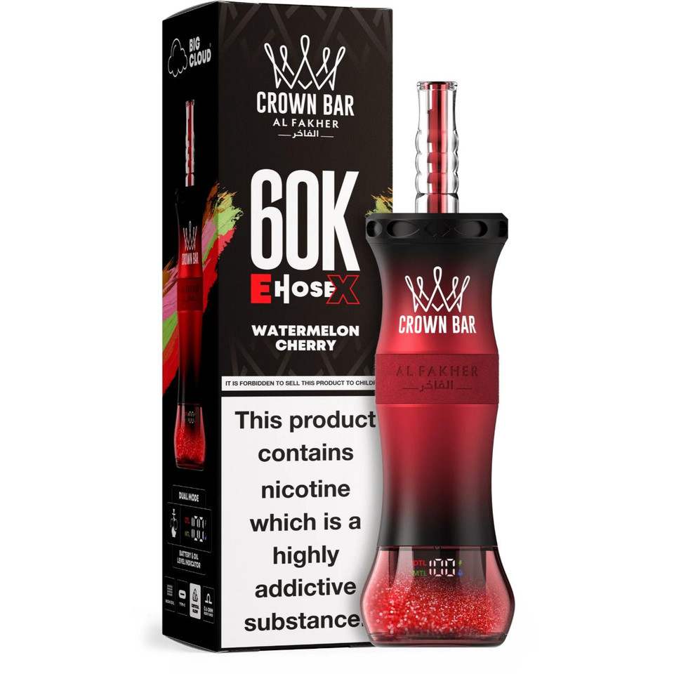 Al Fakher Crown Bar E Hose X 60K Puff Disposable Watermelon Cherry