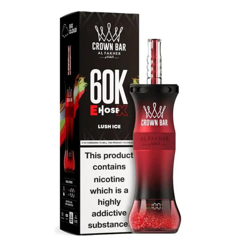 Al Fakher Crown Bar E Hose X 60K Puff Disposable Lush Ice
