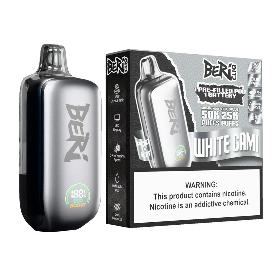 Beri Cliq 50K Puff Disposable Kit White Gami