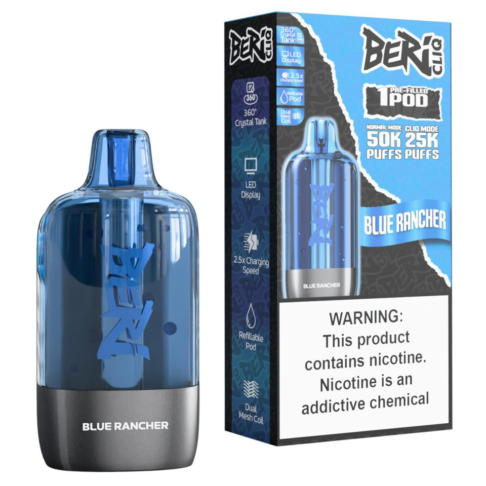 Beri Cliq 50K Replacement Pod Catridge - 1PK Blue Rancher