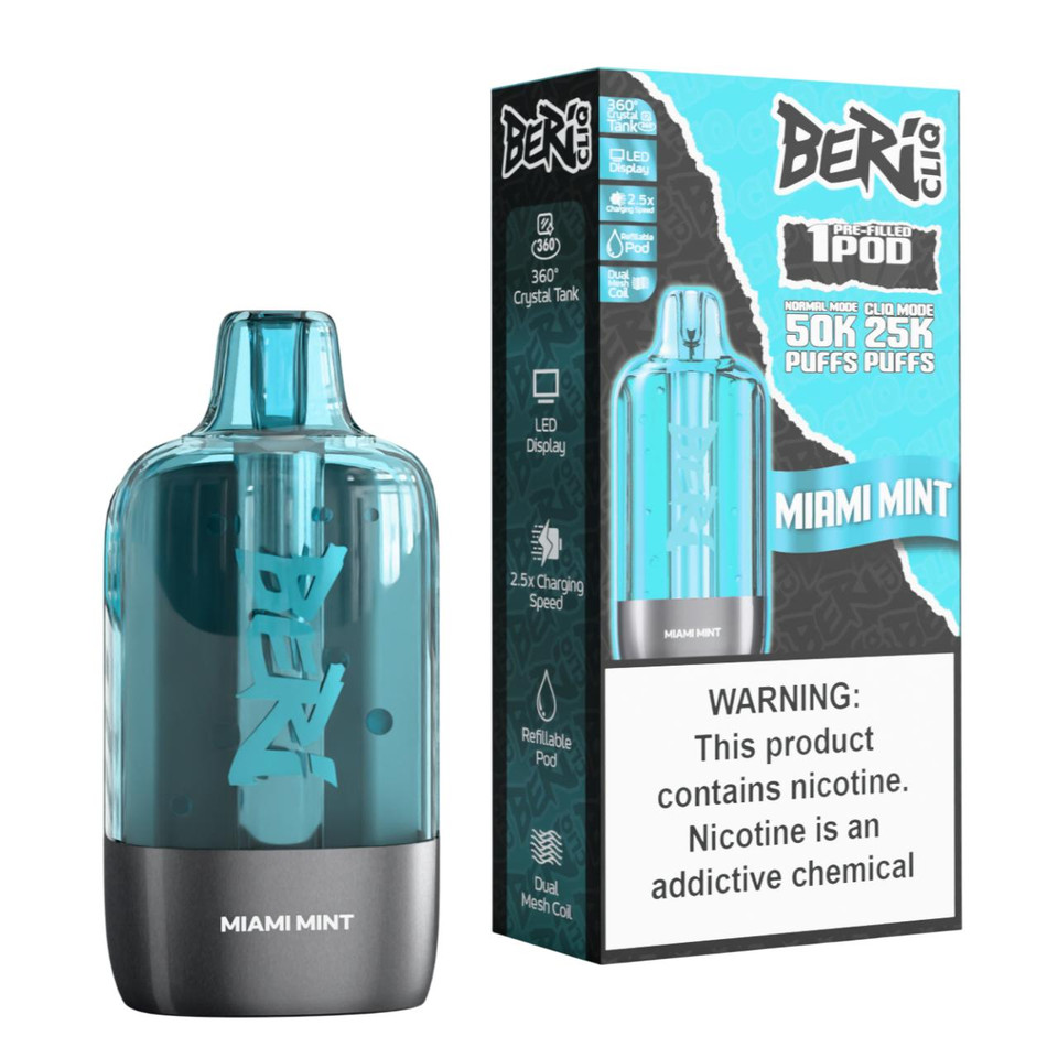 Beri Cliq 50K Replacement Pod Catridge - 1PK Miami Mint