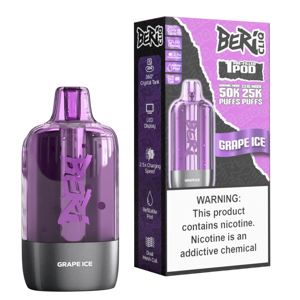 Beri Cliq 50K Replacement Pod Catridge - 1PK Grape Ice
