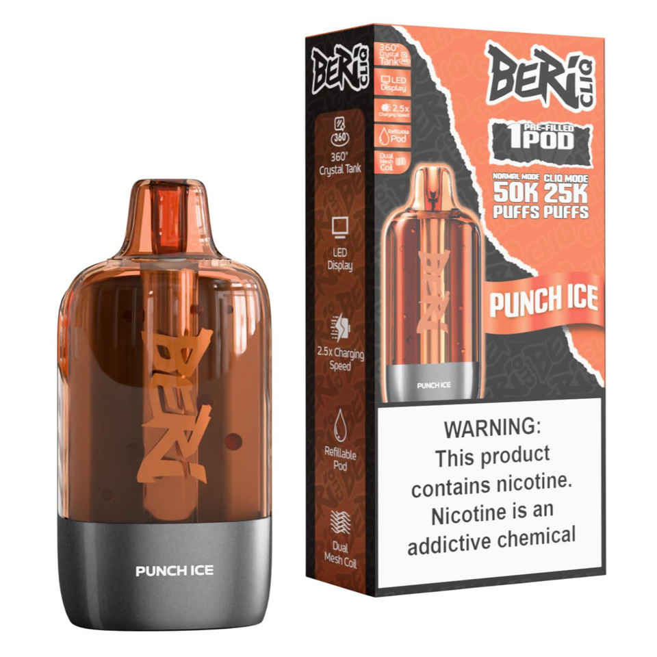 Beri Cliq 50K Replacement Pod Catridge - 1PK Punch Ice
