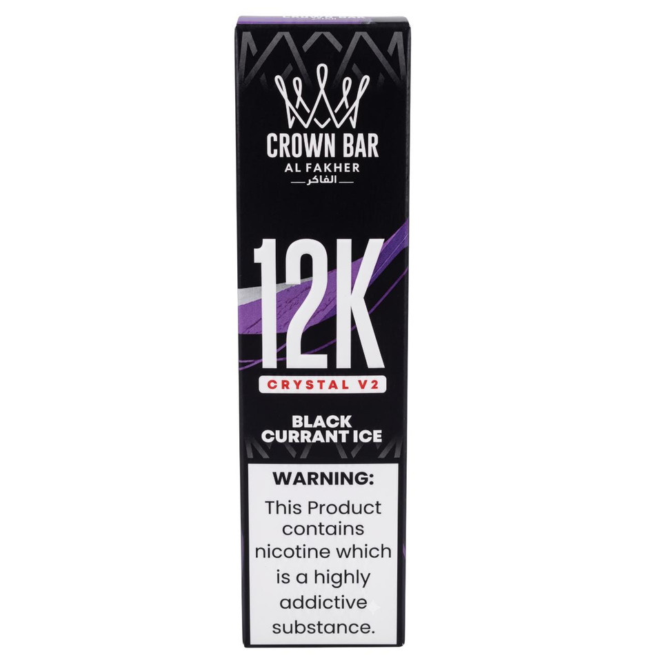 Al Fakher Crown Bar Crystal V2 12K Puff Disposable Blackcurrent Ice