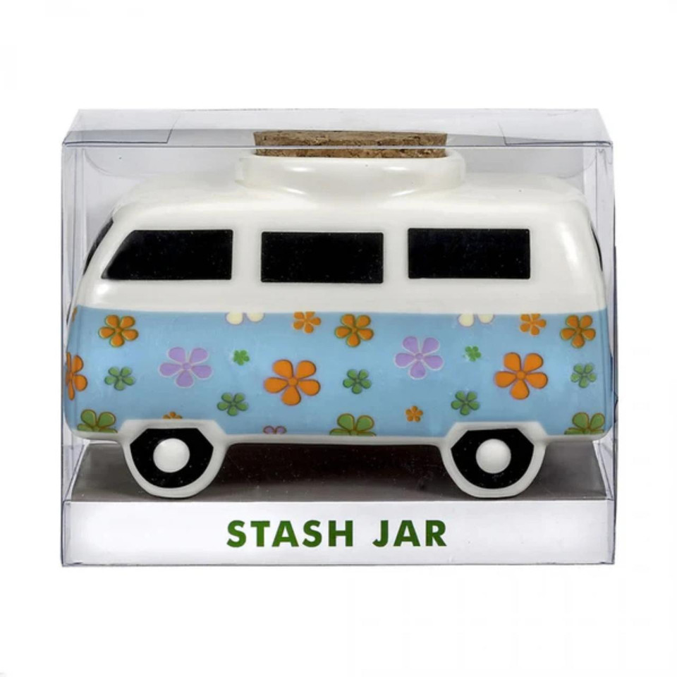FUJIMA STASH JAR-CERAMIC HIPPIE BUS LSJ10