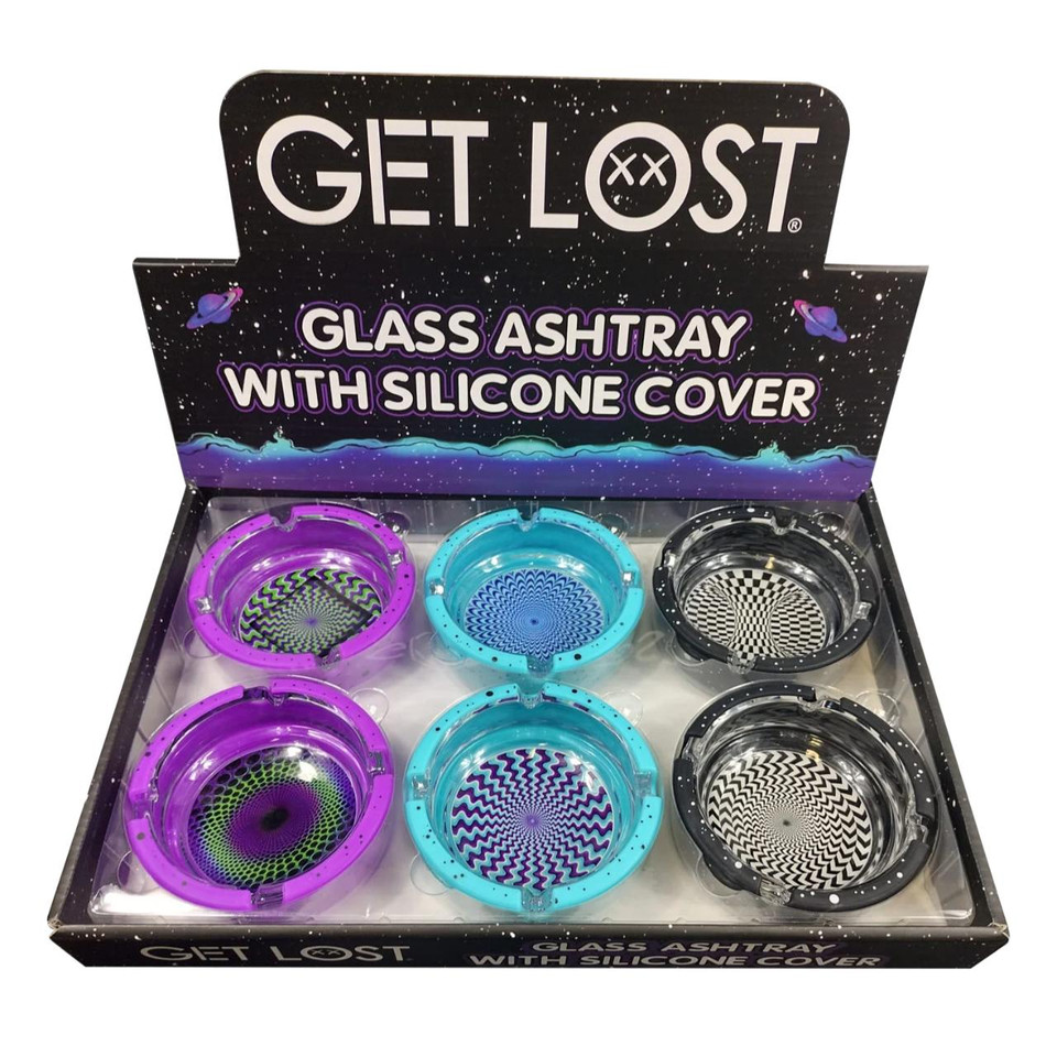 FUJIMA GLASS/SILICONE - ASHTRAY - 6COUNT