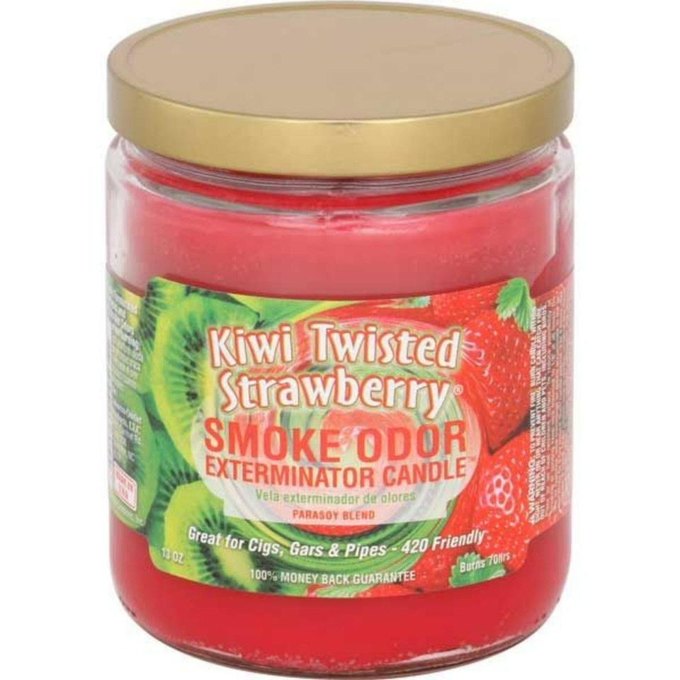smoke odor 13oz candle Kiwi Twisted Strawberry