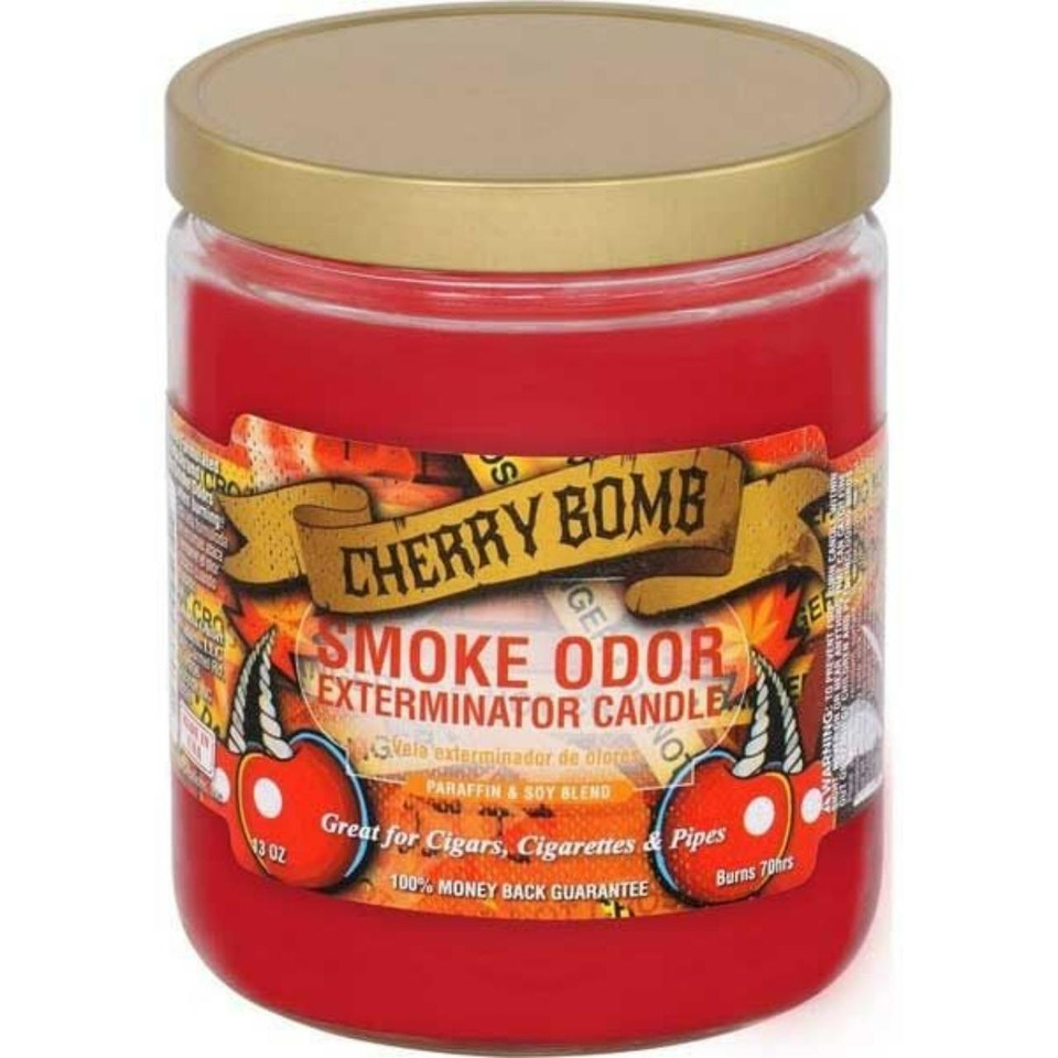 smoke odor 13oz candle Cherry Bomb