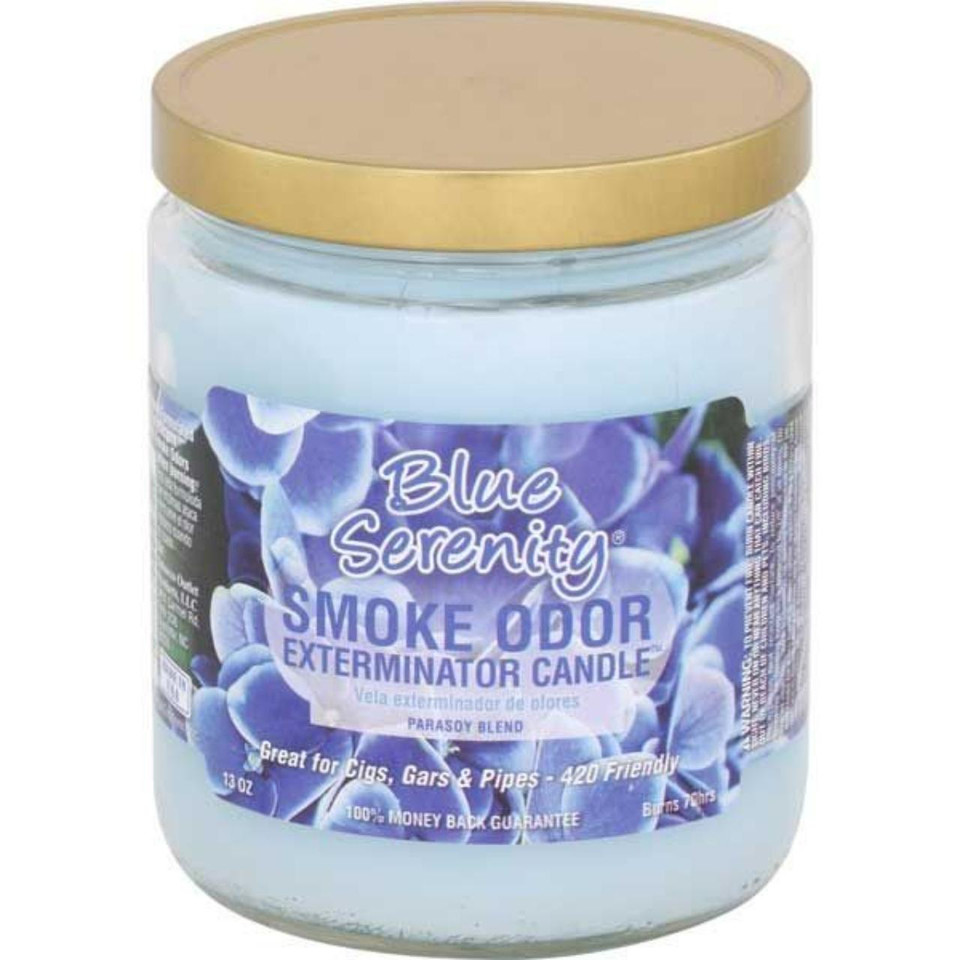 smoke odor 13oz candle Blue Serenity