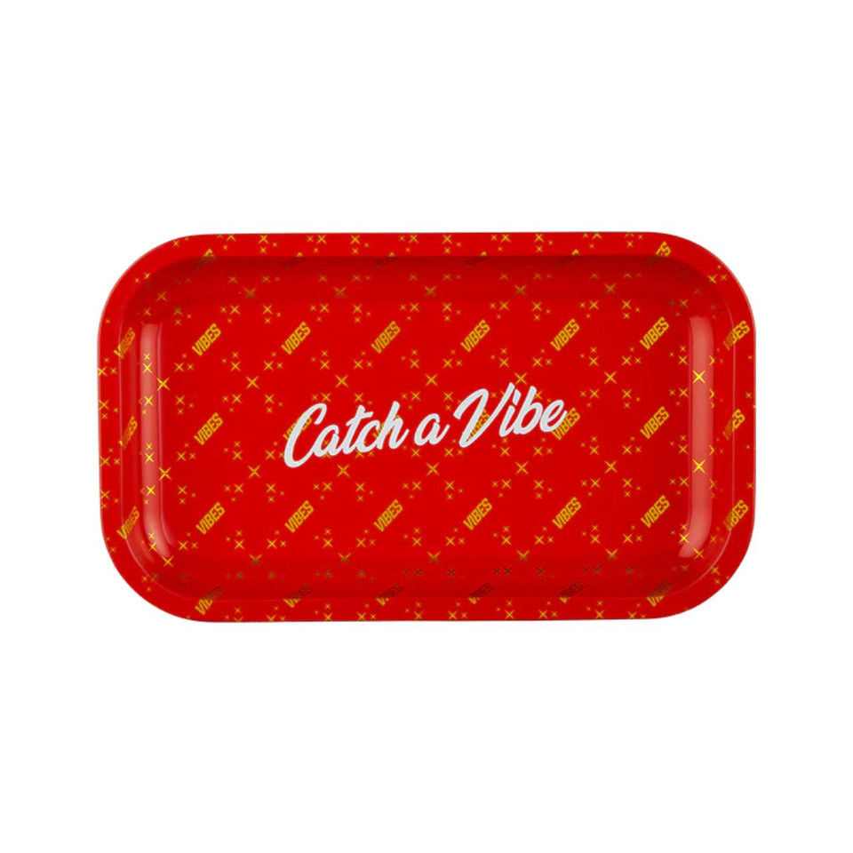 Vibes Catch A Vibe Rolling Tray Small Red Gold