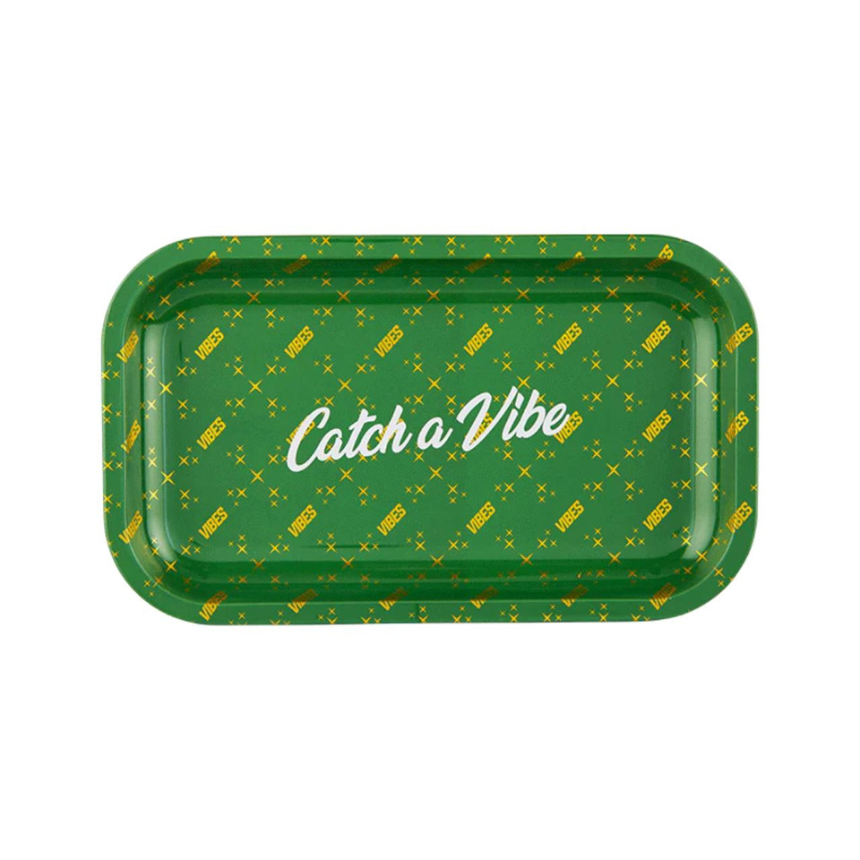 Vibes Catch A Vibe Rolling Tray Small Green Gold