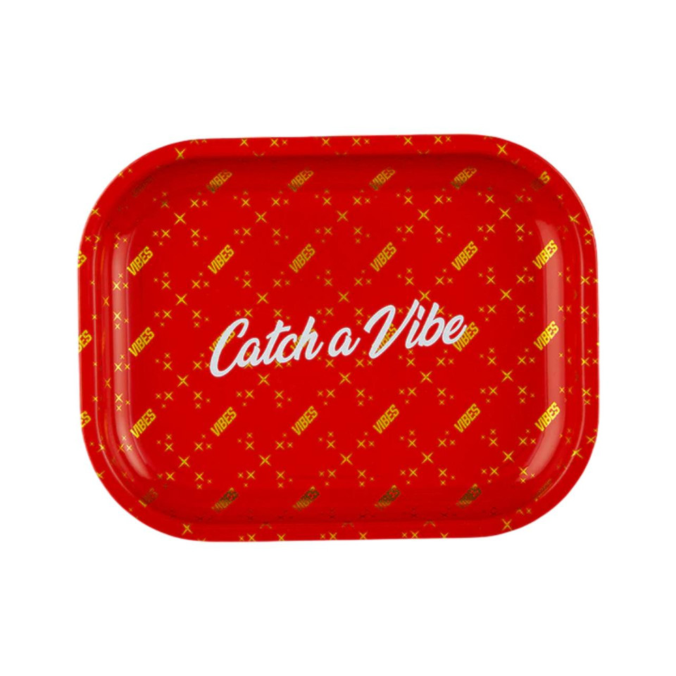 Vibes Catch A Vibe Rolling Tray Small Red Gold