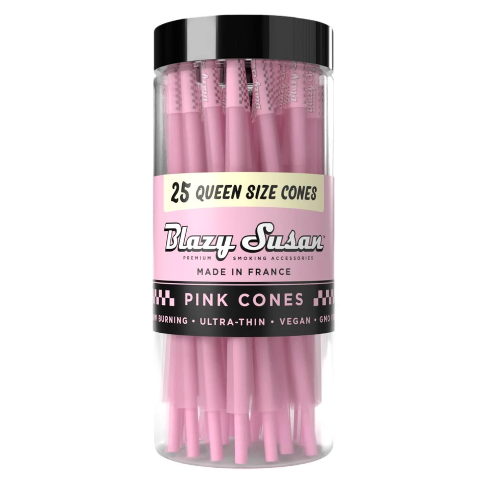 BLAZY SUSAN QUEEN SIZE CONES PINK JAR - 25COUNT