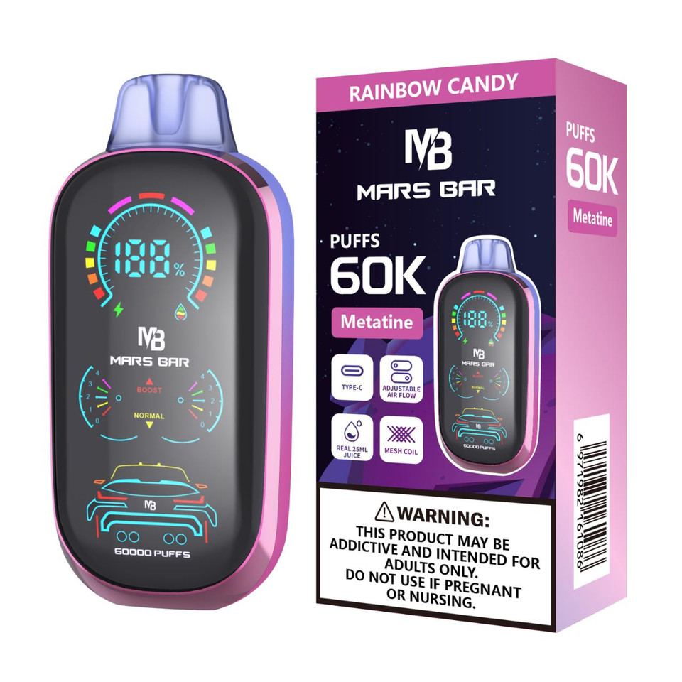 Mars Bar Metatine 60K Puff Disposable-Rainbow Candy