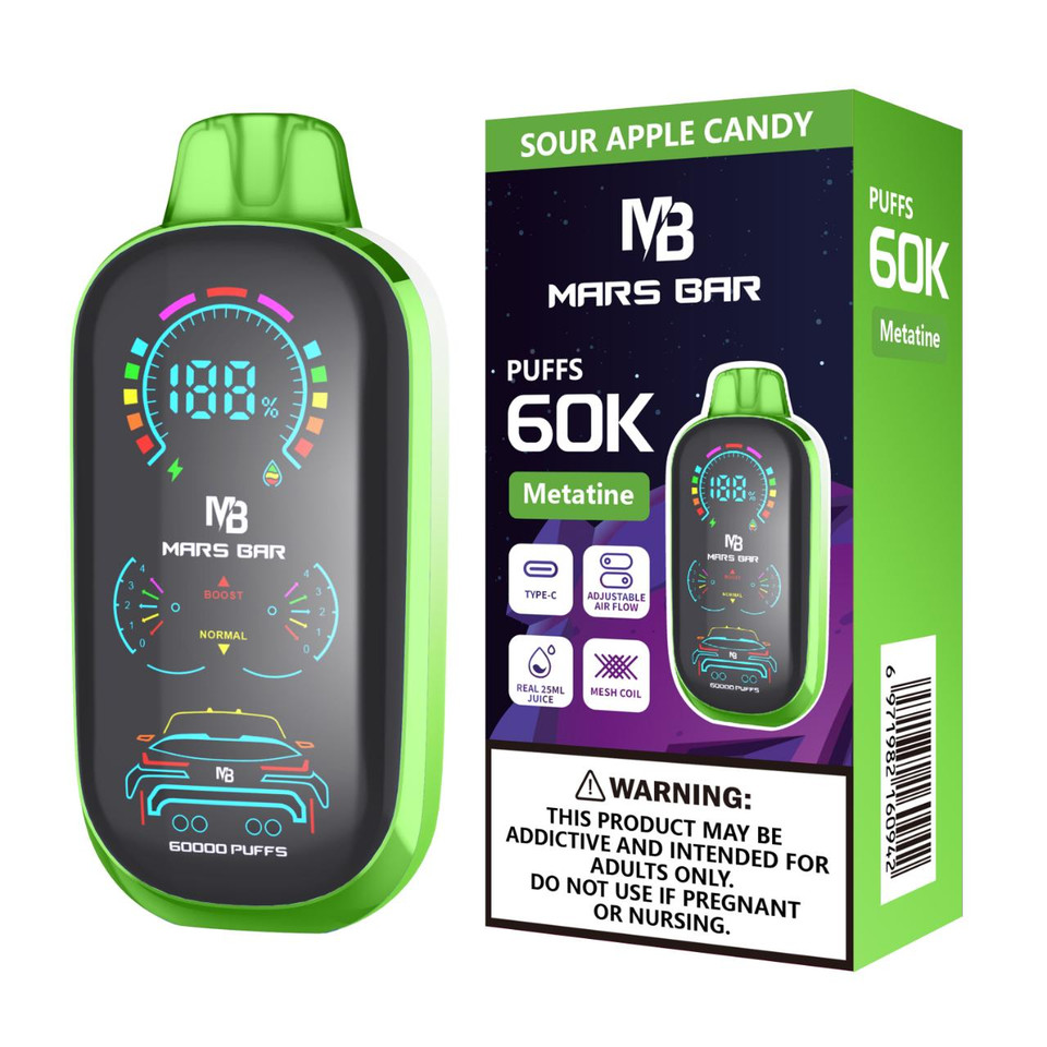 Mars Bar Metatine 60K Puff DisposableSour Apple Candy