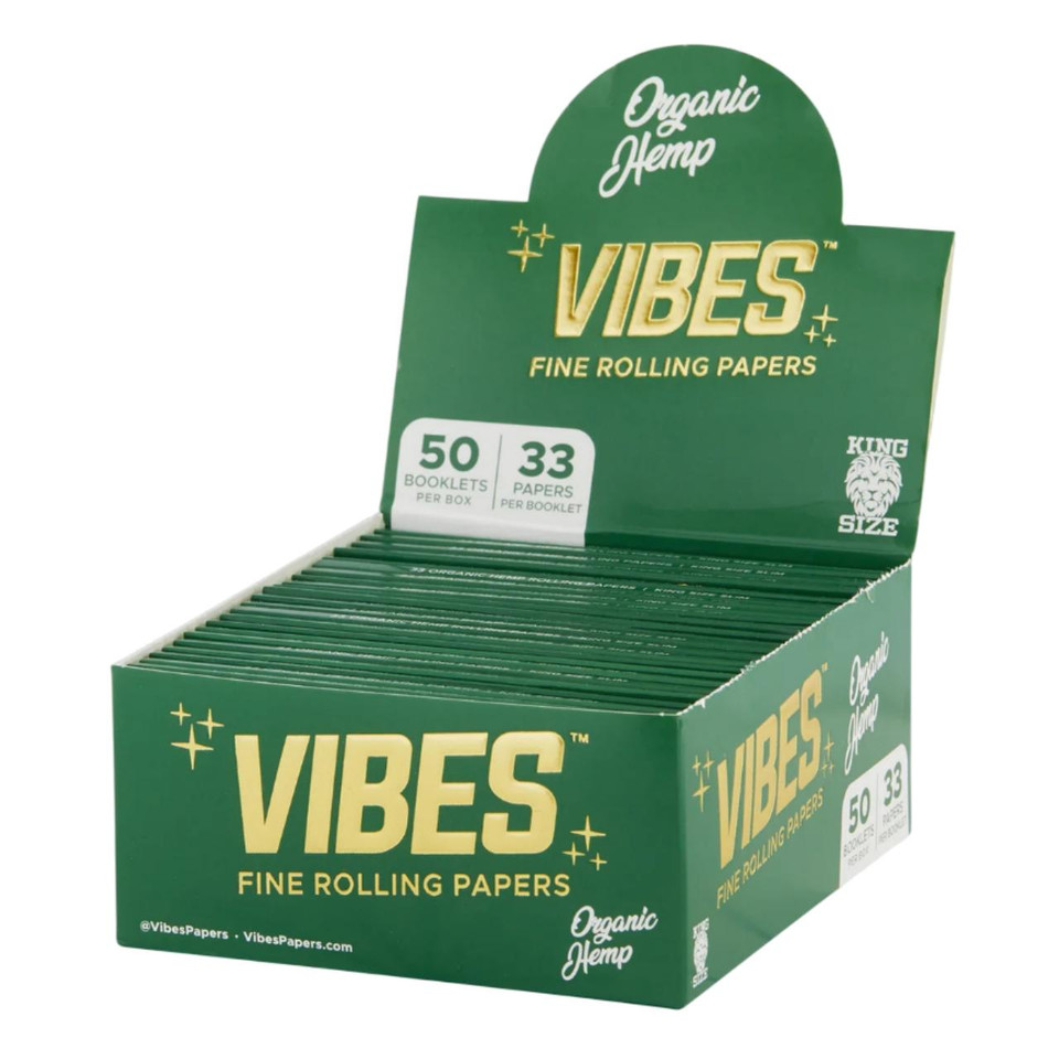 VIBES PAPERS 50P KING SIZE ORGANIC GREEN