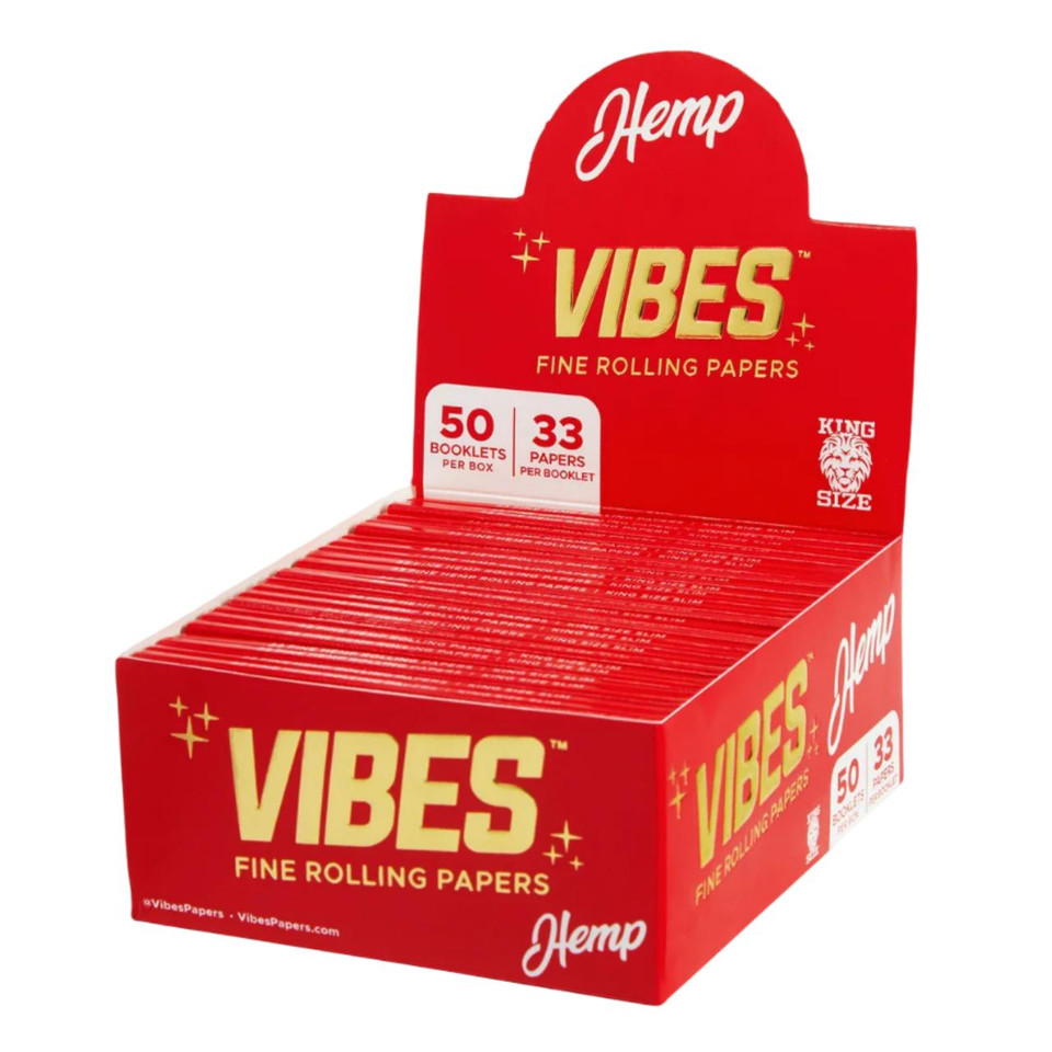 VIBES PAPERS 50P KING SIZE HEMP RED