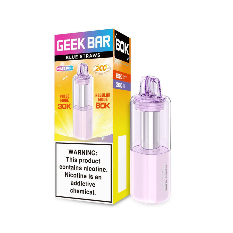 Geek Bar Mate 60K Puff Disposable Replacement Pod Cartridge-Blue Straws