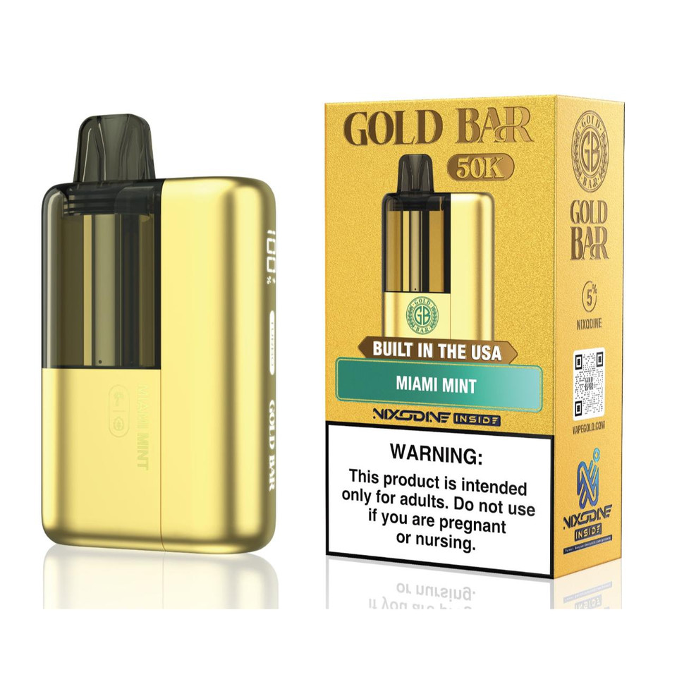 Gold Bar Max 50K Puff Disposable Kit Miami Mint