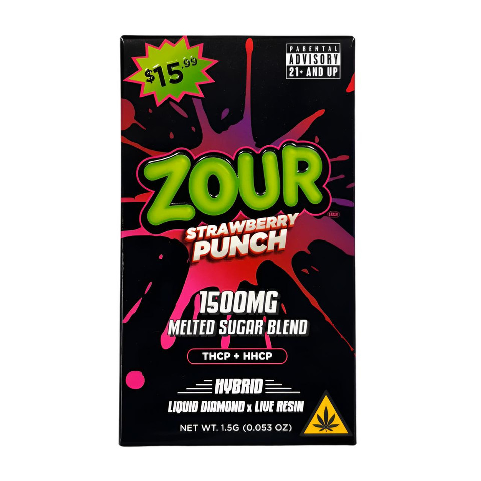 Zour THCP Melted Sugar Blend Disposable 1.5G-Strawberry Punch Hybrid