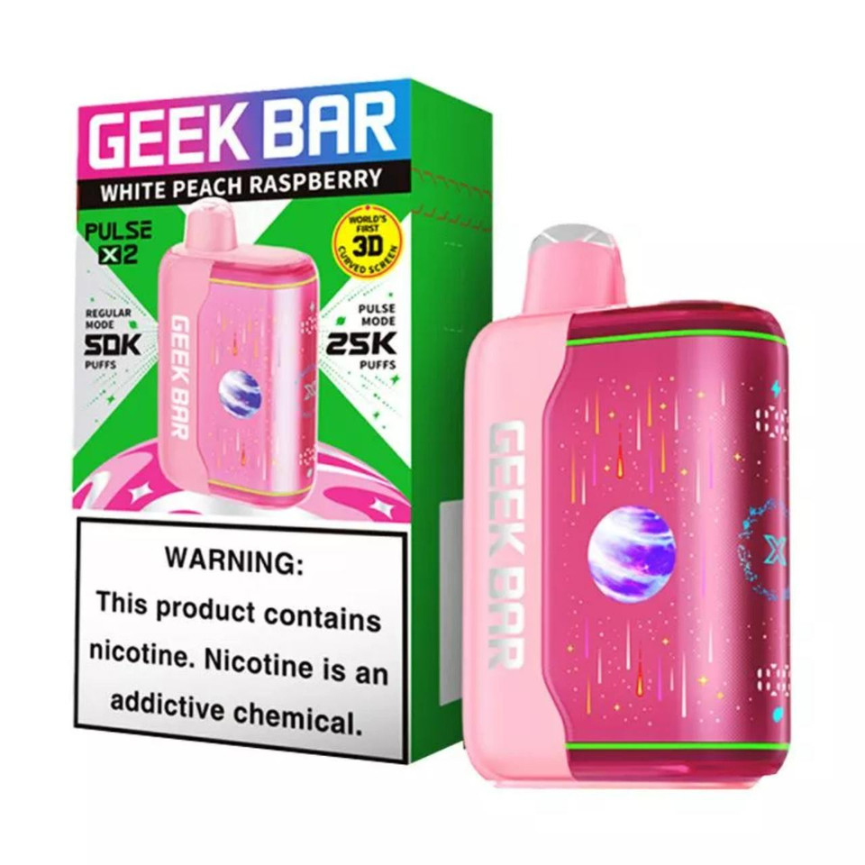 Geek Bar Pulse X2 50K Puff Disposable White Peach Raspberry