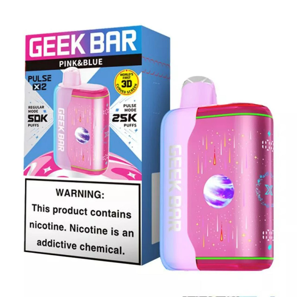 Geek Bar Pulse X2 50K Puff Disposable Pink & Blue