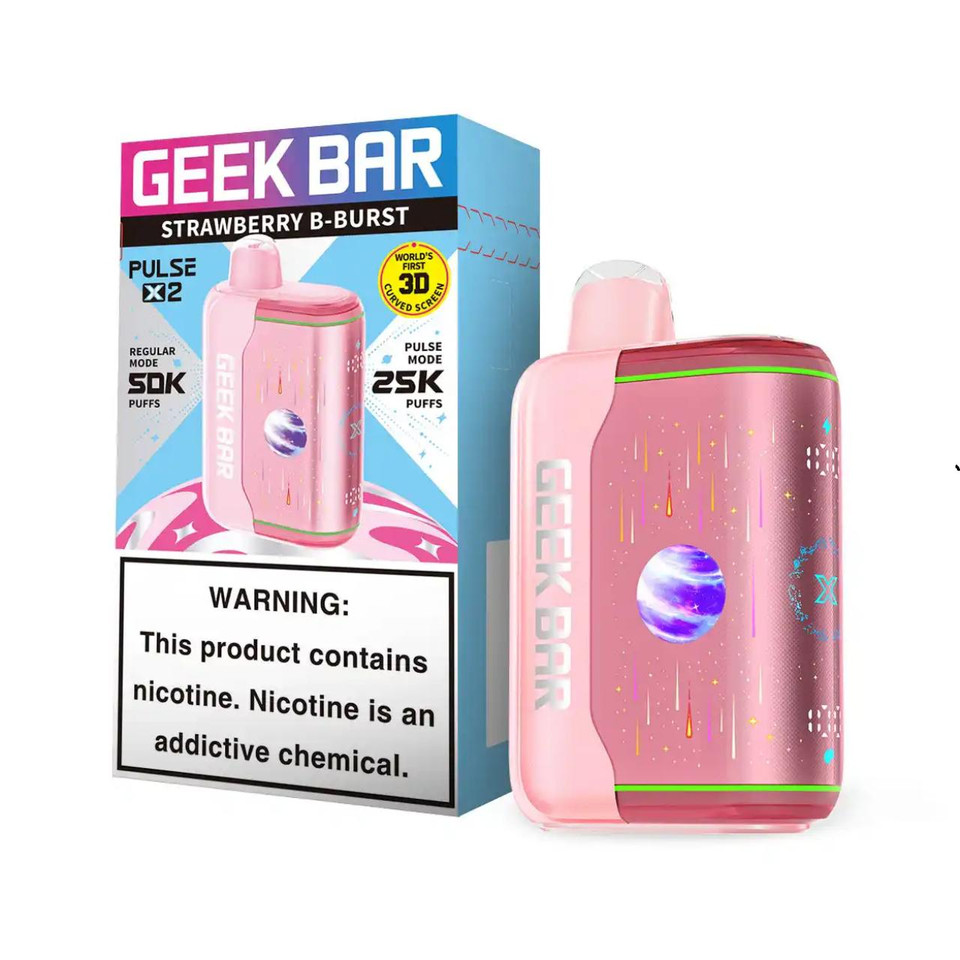 Geek Bar Pulse X2 50K Puff Disposable Strawberry B Burst