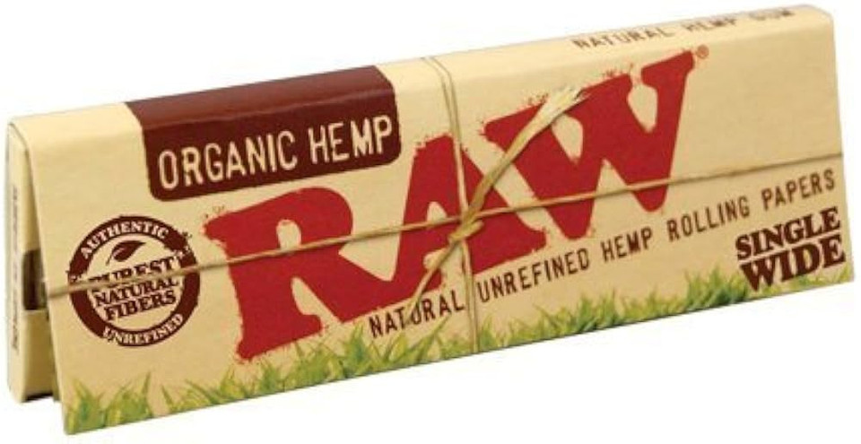 Raw Single Wide Papers 1PK-1CT Organic Hemp