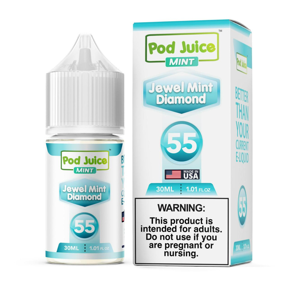 Pod Juice Jewel Mint Diamond Nixodine Salt 30ML E-Juice 55 MG