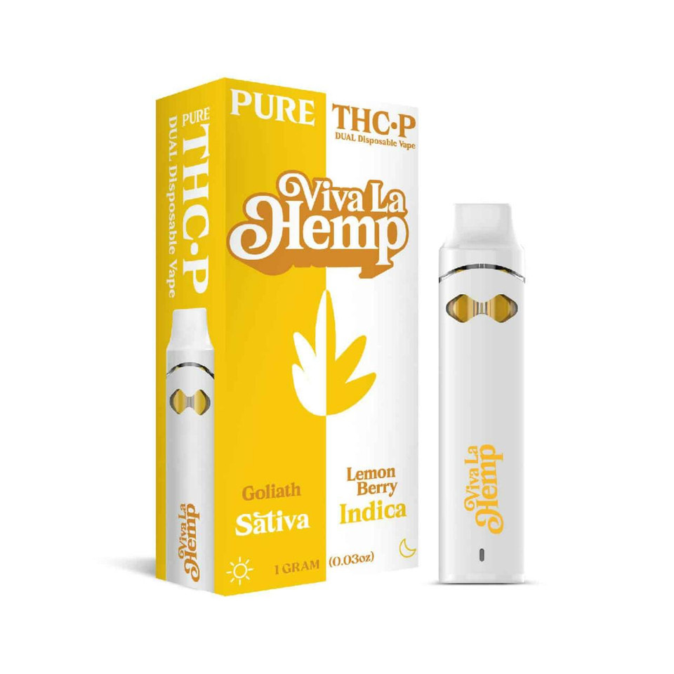 Viva La Hemp THCP Dual Disposable 1G Goliath-Sativa Lemon Berry-Indica