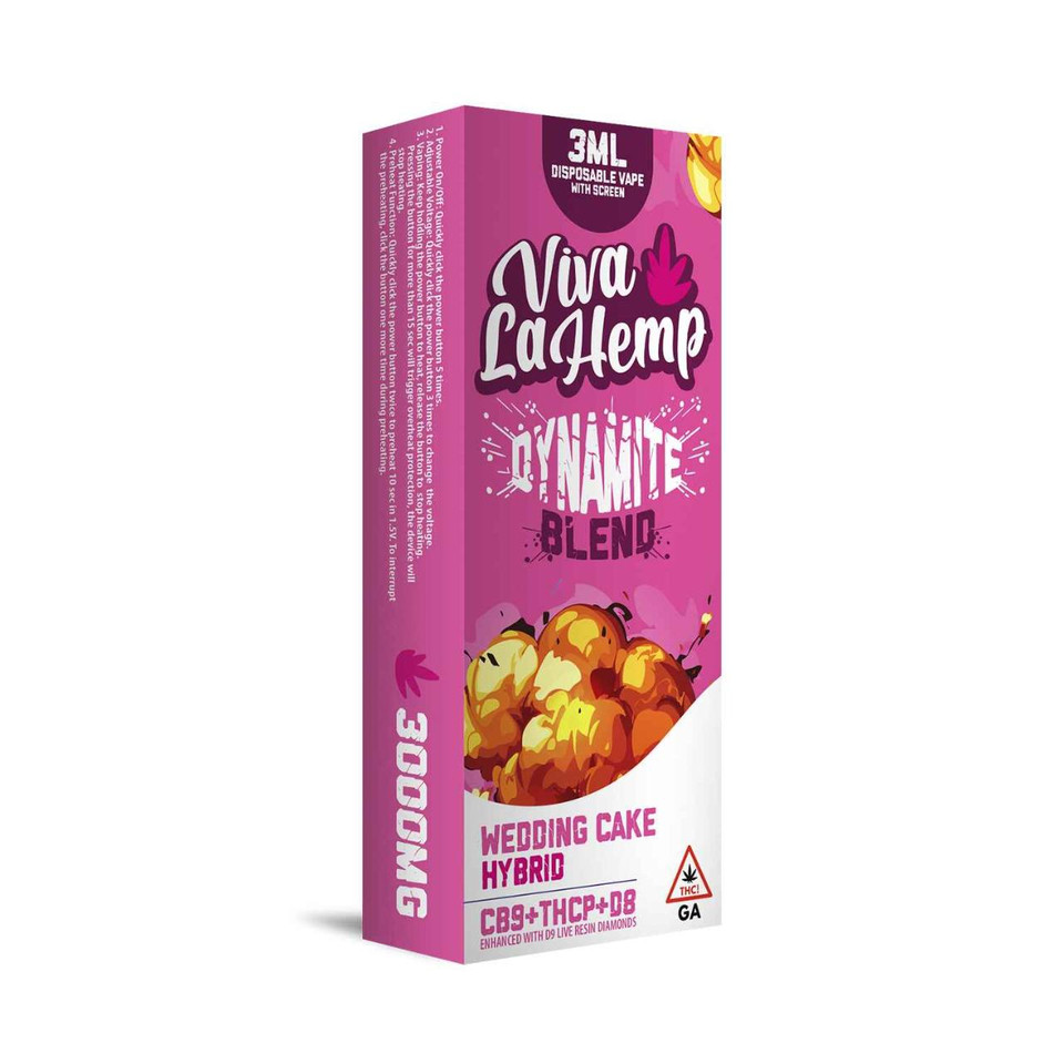 Viva La Hemp Dynamite Blend Disposable WScreen 3ML-Wedding Cake Hybrid