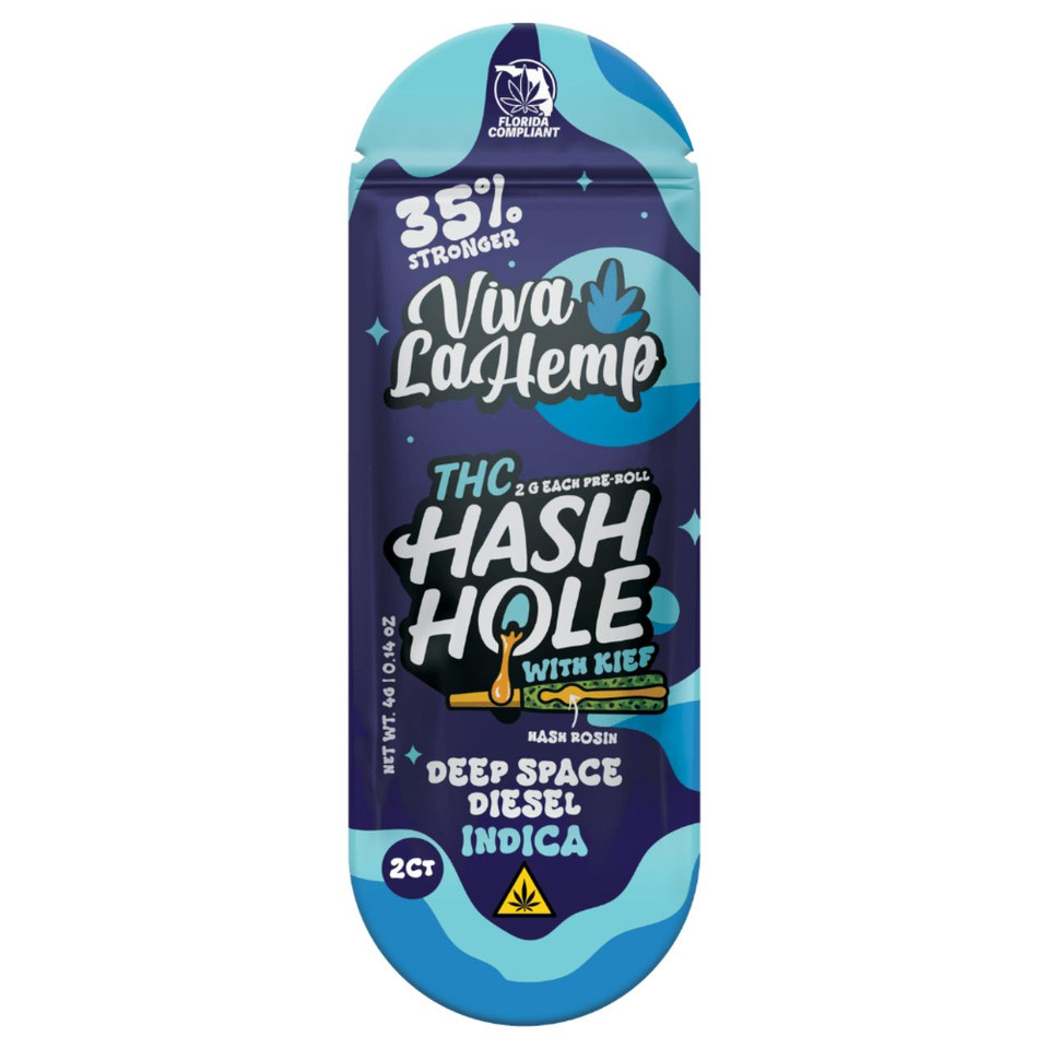 Viva La Hemp Kief Hash Hole PreRolls 2G 1PK-2CT Deep Space Diesel Indica