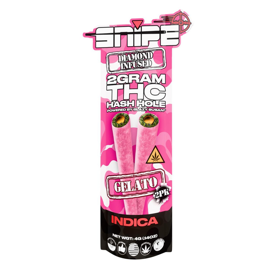 Snipe THCP Diamond Infused Pink Prerolls 2G - 2CT Gelato Indica