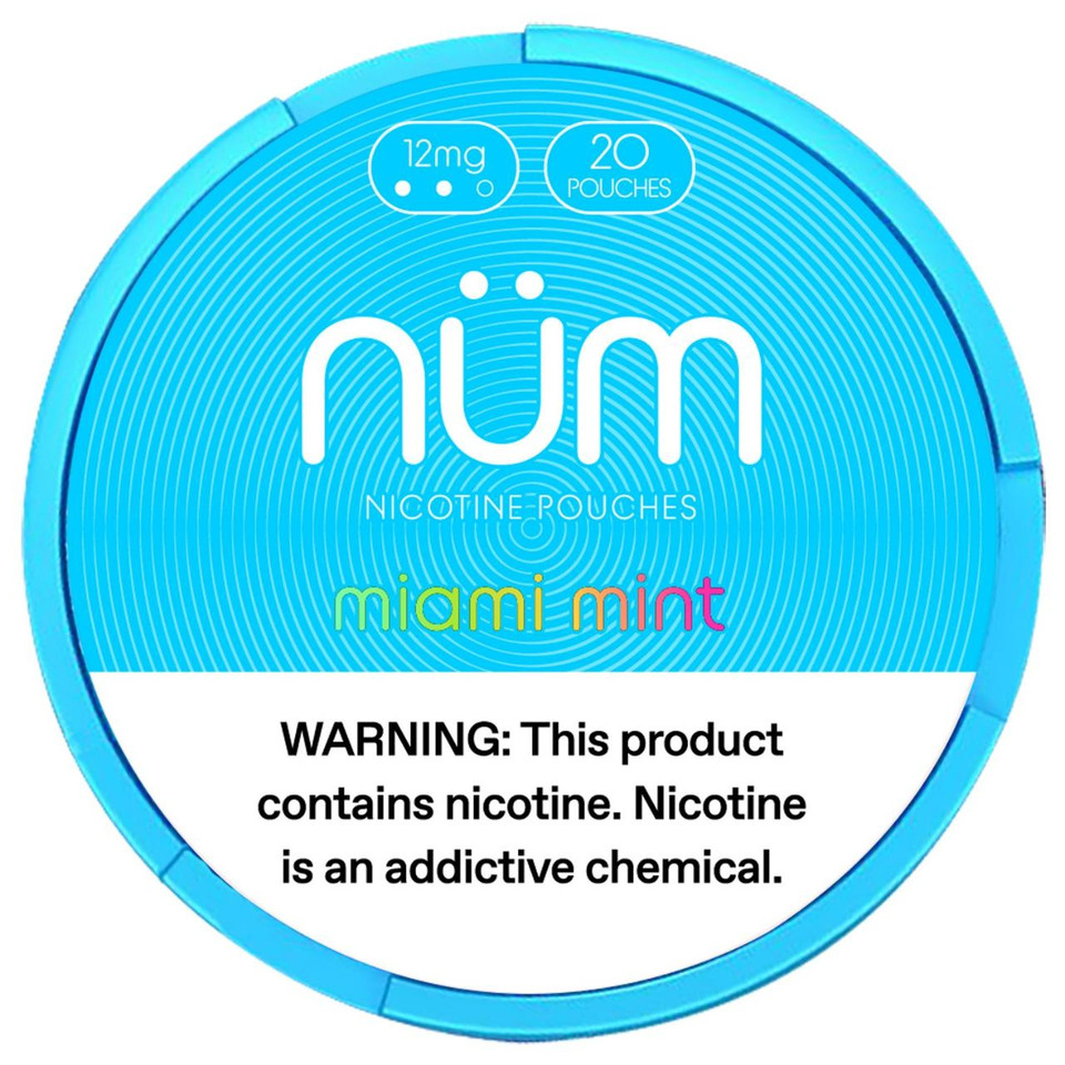 NUM Nicotine Pouches - 5PK Miami Mint - 12MG