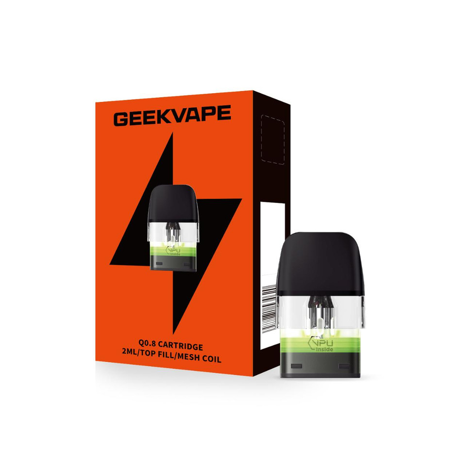 GeekVape Q Replacement Pod Cartridge V2 - 3PK Q0.8 OHMS (Top Fill 2ML)